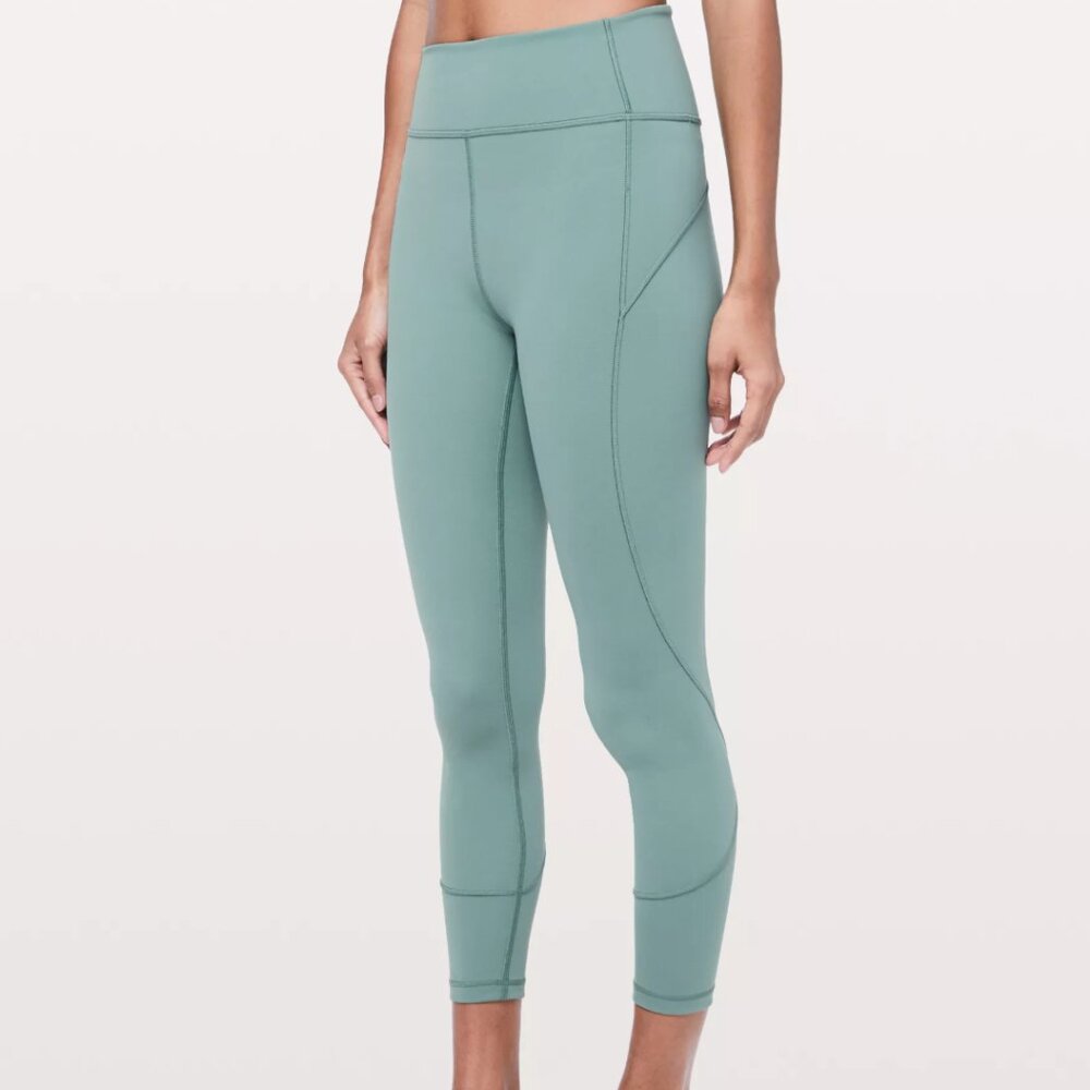 LULULEMON In Movement 7/8 Tight *Everlux 25" Frosted Pine Size 4